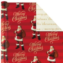 Hallmark Red And Gold 3-Pack Reversible Christmas Wrapping Paper, 120 Sq. Ft. -Cozy Home Accents Deals Store 3Pack Red and Gold Reversible Christmas Wrapping Paper 5JXW1029 04