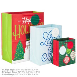 Hallmark Let It Snow 8-Pack Holiday Gift Bags, Assorted Sizes And Designs 8 Hallmark Let It Snow 8-Pack Holiday Gift Bags, Assorted Sizes And Designs -Cozy Home Accents Deals Store 8 Pack Assorted Holiday Gift Bags XGB1403 03