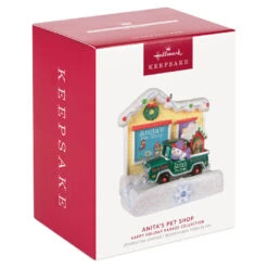 Hallmark Happy Holiday Parade Collection Anita's Pet Shop Musical Ornament With Light -Cozy Home Accents Deals Store Anitas Pet Shop Store and Truck Keepsake Ornament 3499QGO2519 04