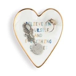 Demdaco Believe In Yourself Art Heart Trinket Dish -Cozy Home Accents Deals Store Believe In Yourself Art Heart Trinket Dish 1003480395 03