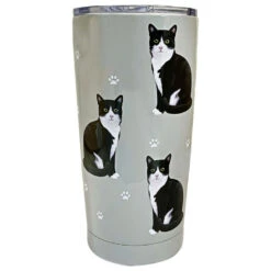 E&S Pets Tuxedo Cat Stainless Steel Tumbler, 20 Oz.