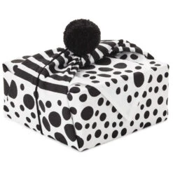 Hallmark 26" Black-and-White Fabric Gift Wrap With Elastic Band