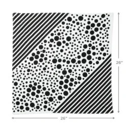 Hallmark 26" Black-and-White Fabric Gift Wrap With Elastic Band -Cozy Home Accents Deals Store BlackandWhite Square Flat Wrapping Cloth 1299EJR6377 04