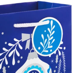 Hallmark Blue And Silver 8-Pack Holiday Gift Bags, Assorted Sizes And Designs -Cozy Home Accents Deals Store Blue and Silver Holiday Gift Bags Bulk Pack XGB4895 06