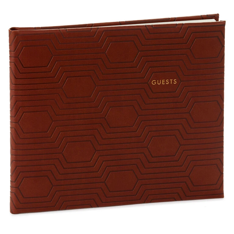 Hallmark Brown Hexagonal Pattern Guest Book 1 Hallmark Brown Hexagonal Pattern Guest Book