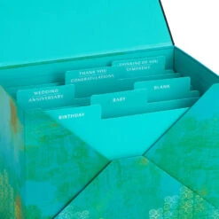 Hallmark Assorted Mahogany All-Occasion Greeting Cards In Green Watercolor Organizer, Box Of 24 -Cozy Home Accents Deals Store Bulk Pack Assorted Mahogany Cards in Storage Box 5EBN1044 05