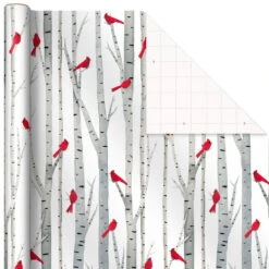 Hallmark Winter Wonder 3-Pack Christmas Wrapping Paper Assortment, 120 Sq. Ft. -Cozy Home Accents Deals Store Cardinals Snowflakes and Village Gift Wrap Pack 5JXW1075 05