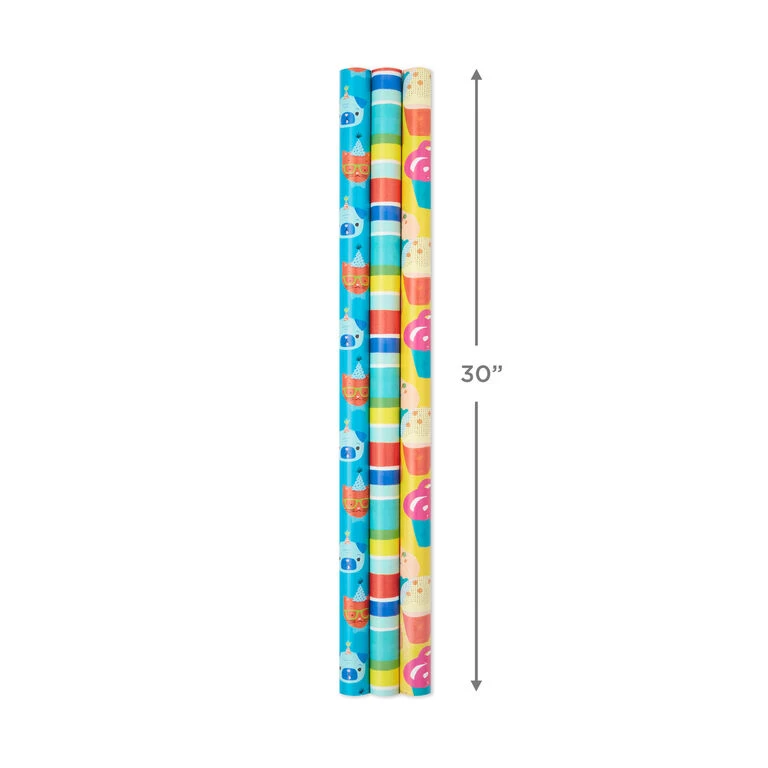Hallmark Colorful Celebration 3-Pack Wrapping Paper, 55 Sq. Ft. Total 3 Hallmark Colorful Celebration 3-Pack Wrapping Paper, 55 Sq. Ft. Total - Image 3