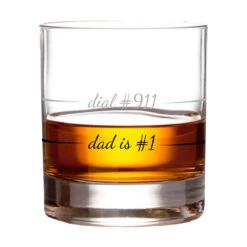 Dad Is #1 Dial #911 Rocks Glass, 10 Oz. -Cozy Home Accents Deals Store Dad Is 1 Dial 911 Rocks Glass PRC6012 03
