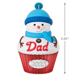 Hallmark Dad Cupcake 2023 Ornament -Cozy Home Accents Deals Store Dad Snowman Cupcake 2023 Keepsake Ornament 1399QGO2537 03