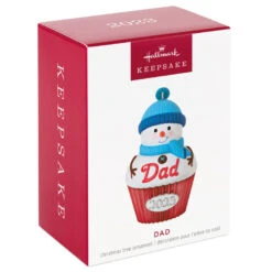 Hallmark Dad Cupcake 2023 Ornament -Cozy Home Accents Deals Store Dad Snowman Cupcake 2023 Keepsake Ornament 1399QGO2537 04