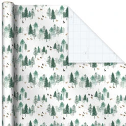Hallmark Elegant Evergreens 2-Pack Holiday Wrapping Paper, 150 Sq. Ft. -Cozy Home Accents Deals Store Elegant Evergreens Holiday Wrapping Paper 5JXW1203 06