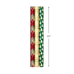 Hallmark Traditional 3-Pack Foil Christmas Wrapping Paper Assortment, 60 Sq. Ft. -Cozy Home Accents Deals Store Foil Christmas Wrapping Paper Assortment 5JXW1065 08