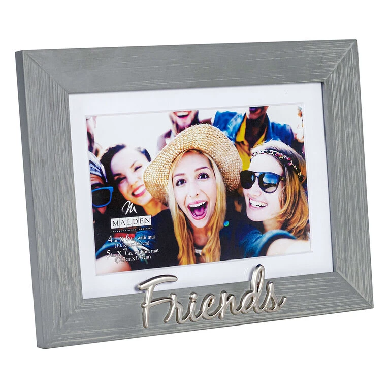 Malden Friends Gray Distressed Wood Picture Frame, 4x6/5x7 2 Malden Friends Gray Distressed Wood Picture Frame, 4x6/5x7 - Image 2