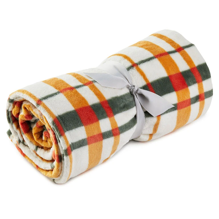 Hallmark Fall Plaid Fleece Blanket, 50x60 1 Hallmark Fall Plaid Fleece Blanket, 50x60