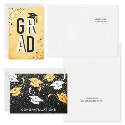 Hallmark Confetti Celebration Assorted Graduation Cards, Pack Of 36 -Cozy Home Accents Deals Store Grad Caps Confetti Graduation Cards Assortment 5GEY1003 03