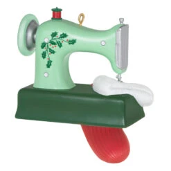 Hallmark Sew Very Merry! Ornament -Cozy Home Accents Deals Store Green Sewing Machine and Stocking Keepsake Ornament 1799QGO2927 06