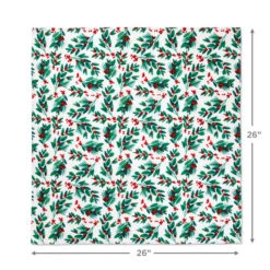 Hallmark 26" Greenery And Berries Christmas Fabric Gift Wrap With Twine And Tag -Cozy Home Accents Deals Store Greenery and Berries Christmas Fabric Gift Wrap With Tag 5XW2087 04