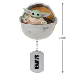 Hallmark Star Wars: The Mandalorian™ Grogu™ In Hovering Pram Personalized Ornament -Cozy Home Accents Deals Store Grogu in Hovering Pram Personalized Christmas Ornament 2499QHE2201B1 03