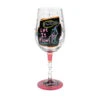 Lolita Happy Hour Handpainted Wine Glass, 15 Oz.