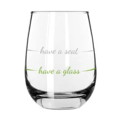 Have A Glass Have A Seat Stemless Wine Glass, 16 Oz.