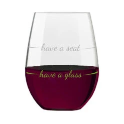 Have A Glass Have A Seat Stemless Wine Glass, 16 Oz. 5 Have A Glass Have A Seat Stemless Wine Glass, 16 Oz. -Cozy Home Accents Deals Store Have a Glass Have a Seat Stemless Wine Glass PWSUG002 03