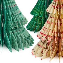 Hallmark Honeycomb Trees 3D Pop-Up Christmas Decorations, Set Of 3 -Cozy Home Accents Deals Store Honeycomb Trees 3D PopUp Christmas Decorations Set 1999XPJ8046 03