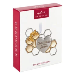 Hallmark Our Love Is Sweet Metal Ornament -Cozy Home Accents Deals Store Honeycomb and Heart Keepsake Ornament 1799QHX3027 04