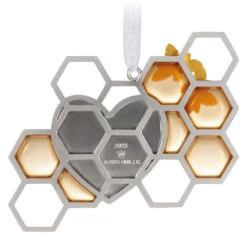 Hallmark Our Love Is Sweet Metal Ornament -Cozy Home Accents Deals Store Honeycomb and Heart Keepsake Ornament 1799QHX3027 06