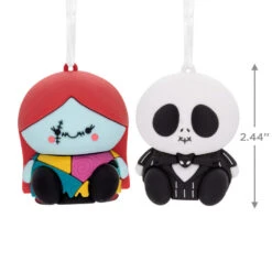 Better Together Disney Tim Burton's The Nightmare Before Christmas Jack And Sally Magnetic Hallmark Ornaments, Set Of 2 -Cozy Home Accents Deals Store Jack Skellington and Sally Christmas Ornaments 3HCM2400 03