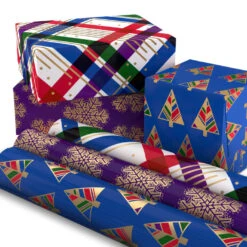 Hallmark Jewel Tones Assorted 3-Pack Christmas Wrapping Paper, 120 Sq. Ft. -Cozy Home Accents Deals Store Jewel Tones Christmas Wrapping Paper Set 5JXW1251 03