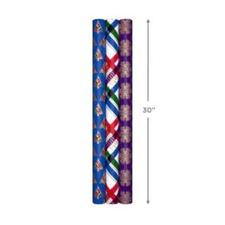 Hallmark Jewel Tones Assorted 3-Pack Christmas Wrapping Paper, 120 Sq. Ft. -Cozy Home Accents Deals Store Jewel Tones Christmas Wrapping Paper Set 5JXW1251 08