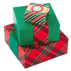 Hallmark Joy To You 3-Pack Christmas Gift Boxes, Assorted Sizes And Designs -Cozy Home Accents Deals Store Joy to You Assorted Christmas Gift Boxes 55XBC1128 01