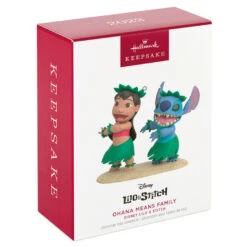 Hallmark Disney Lilo & Stitch Ohana Means Family Ornament -Cozy Home Accents Deals Store Lilo Stitch in Hula Skirts Keepsake Ornament 2199QXD6597 04