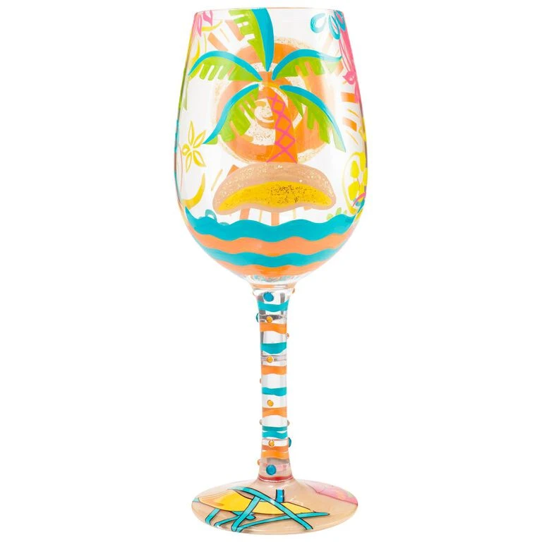 Lolita® Here Comes Summer Handpainted Wine Glass, 15 Oz. 1 Lolita® Here Comes Summer Handpainted Wine Glass, 15 Oz.