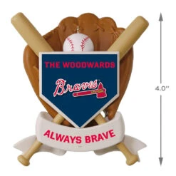 MLB Baseball Personalized Ornament, Braves™ -Cozy Home Accents Deals Store MLB Baseball Personalized Ornament Braves 2499QHE1913B100 04