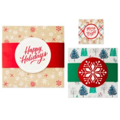 Hallmark Merry And Bright 3-Pack Christmas Gift Boxes, Assorted Sizes And Designs -Cozy Home Accents Deals Store Merry and Bright Assorted Christmas Gift Boxes 5XBC1129 06