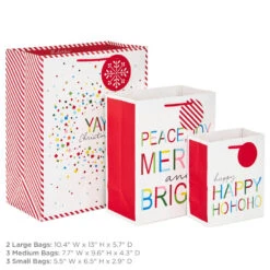 Hallmark Merry And Bright 8-Pack Christmas Gift Bags, Assorted Sizes And Designs -Cozy Home Accents Deals Store Merry and Bright Assortment Christmas Gift Bags 5XGB1402 03