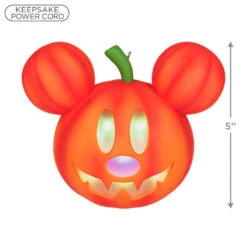 Hallmark Disney Mickey Mouse Mysterious Mickey Jack-o'-Lantern Ornament With Light -Cozy Home Accents Deals Store Mickey Mouse JackoLantern Keepsake Ornament 2699QFO5347 03