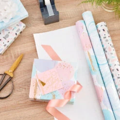 Hallmark Modern Muted 3-Pack Wrapping Paper, 55 Sq. Ft. Total -Cozy Home Accents Deals Store Modern Muted 3Pack Wrapping Paper Rolls 5EWR6369 03