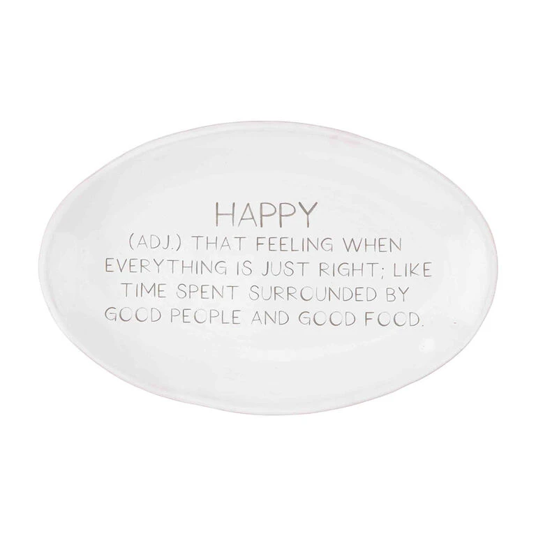 Mud Pie Happy Definition Oval Ceramic Platter 1 Mud Pie Happy Definition Oval Ceramic Platter