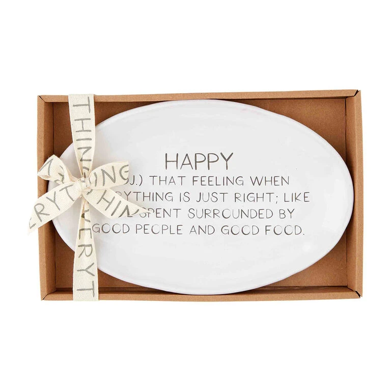 Mud Pie Happy Definition Oval Ceramic Platter 2 Mud Pie Happy Definition Oval Ceramic Platter - Image 2