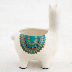Natural Life Cream Ceramic Llama Planter -Cozy Home Accents Deals Store Natural Life Cream Ceramic Llama Planter PLNT073 03