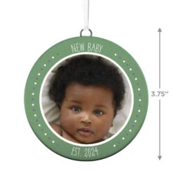 Hallmark New Baby Personalized Text And Photo Ceramic Ornament -Cozy Home Accents Deals Store New Baby Personalized Round Ceramic Ornament 1999QHE1711B31 03