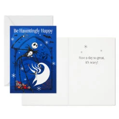 Hallmark Disney Tim Burton's The Nightmare Before Christmas Hauntingly Happy Boxed Cards, Pack Of 16 -Cozy Home Accents Deals Store Nightmare Before Christmas Holiday Boxed Cards 5STZ1165 03