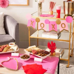 Hallmark Color Pop 60-Piece Tableware Premium Party Kit, Pink Heart -Cozy Home Accents Deals Store Party Supplies in a Box Heart Plates and Napkins 5CLP1010 03