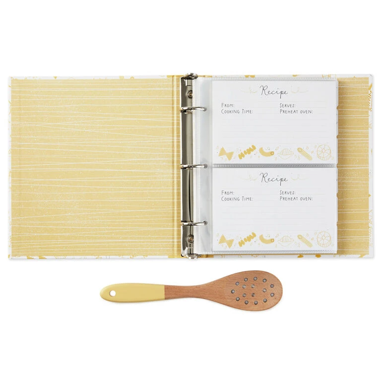 Hallmark Pasta Recipe Organizer Book With Wooden Strainer Spoon 2 Hallmark Pasta Recipe Organizer Book With Wooden Strainer Spoon - Image 2