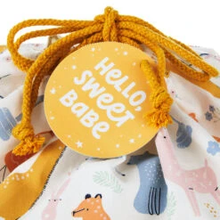 Hallmark 28" Pastel Animals Large Fabric Gift Bag With Tag -Cozy Home Accents Deals Store Pastel Animals Fabric Gift Sack With Tag 1499EGB7167 04