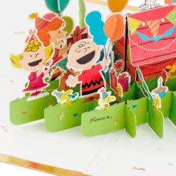 Hallmark Peanuts® Gang Celebrating You 3D Pop-Up Birthday Card -Cozy Home Accents Deals Store Peanuts Gang Snoopy 3D PopUp Birthday Card 1499LAD2739 04