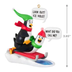 Hallmark What Did You Call Me? Ornament -Cozy Home Accents Deals Store Penguins Sledding Keepsake Ornament 2099QGO2867 03